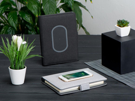 Evolt Органайзеры Артикул 593908 Органайзер с беспроводной зарядкой 5000 mAh Powernote, темно-серый на складе 1159 шт по цене 5&nbsp;492.46 ₽