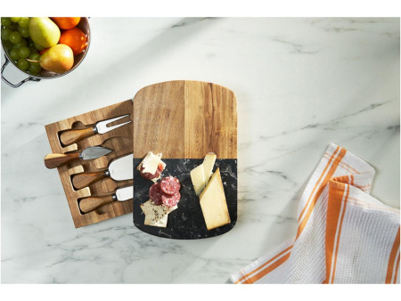 Eat & Bite Select Наборы Артикул 829308 Набор для сыра в подарочной коробке из акации и мрамора Date на складе 1620 шт по цене 3&nbsp;994.23 ₽