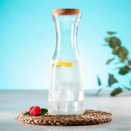 Happy Gifts Extra Графины Артикул 346580 Графин LONPEL, 1л, 27,2х9,3см, стекло, пробковое дерево на складе 116 шт по цене 953 ₽