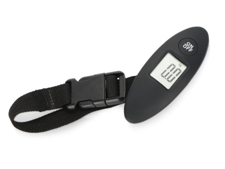  Весы Артикул 486307 Багажные весы с покрытием soft touch Gravity, черный на складе 1845 шт по цене 703.92 ₽
