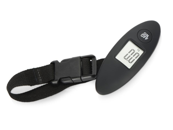  Весы Артикул 486307 Багажные весы с покрытием soft touch Gravity, черный на складе 1845 шт по цене 703.92 ₽